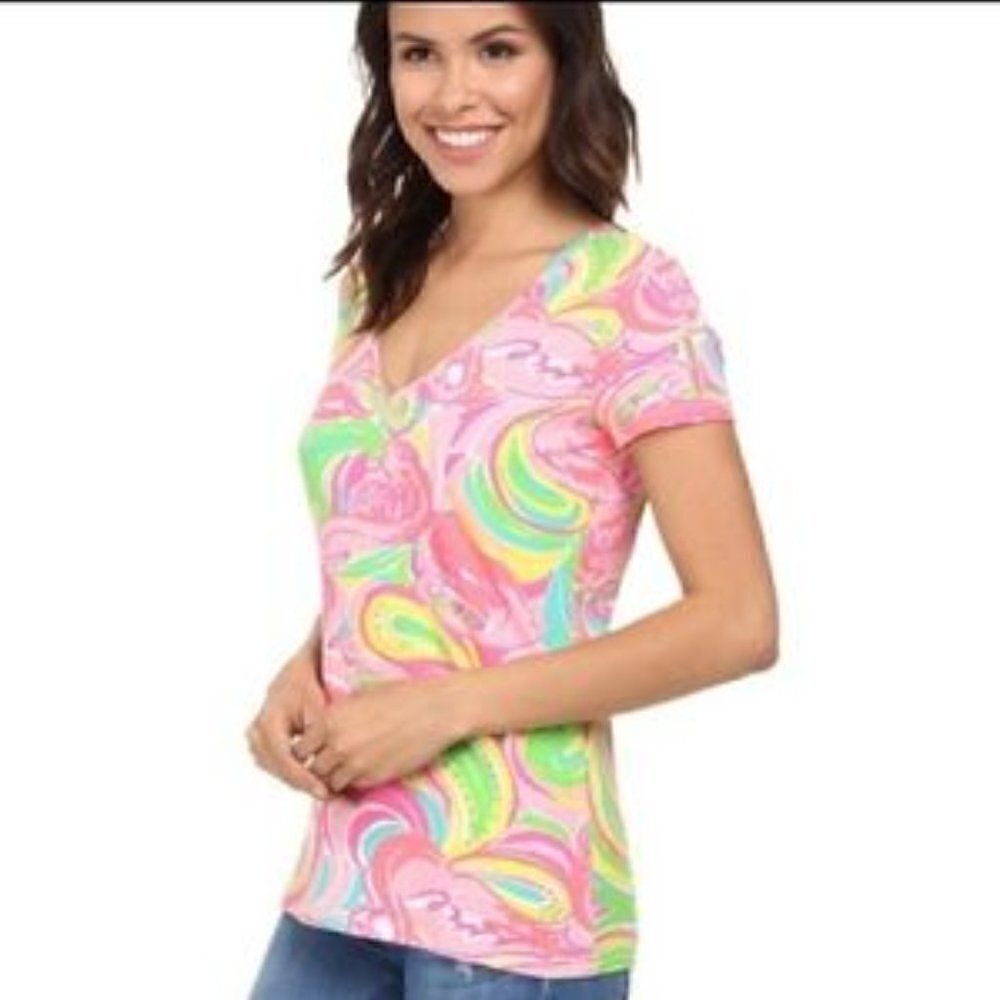 New Lilly Pulitzer Flamingo Michelle Top Size XXS - Picture 5 of 6